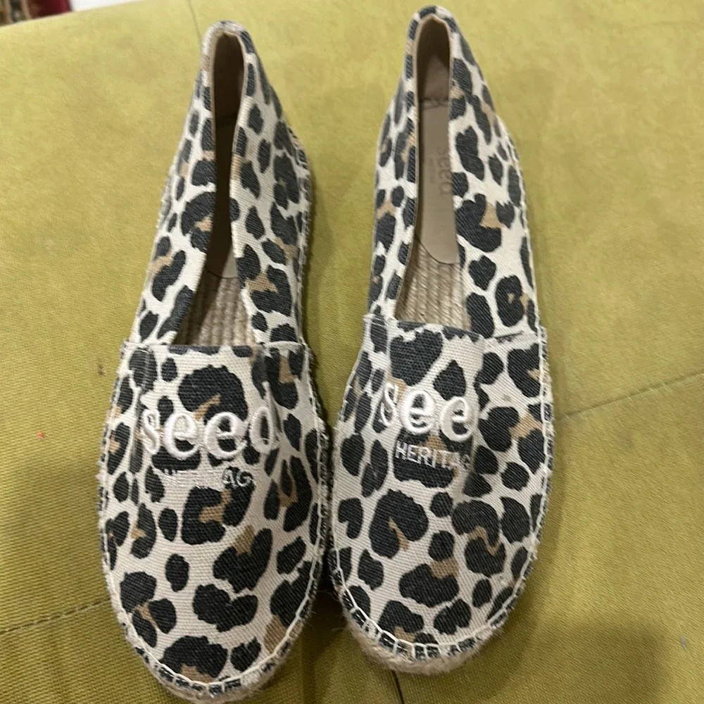 New Seed slip on flats ocelot size 8-9 - Picture 1 of 4